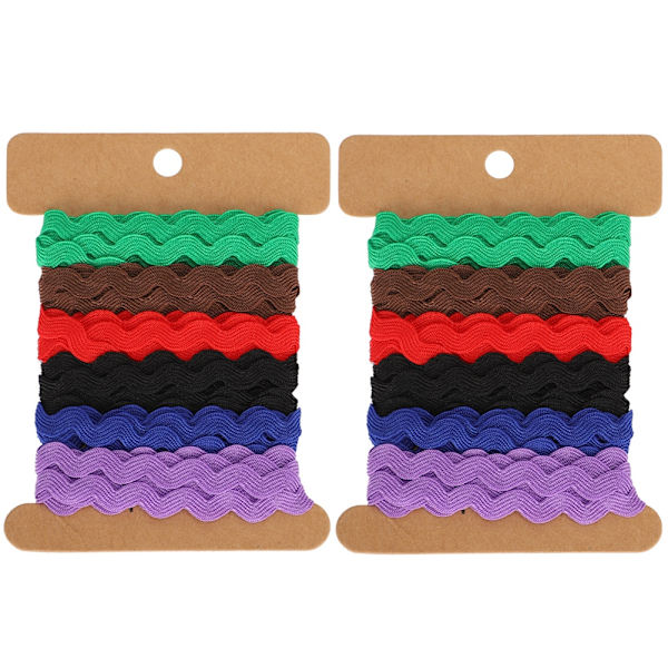2 st Färg Zigzag Band DIY Handgjord Material Tyg Hårtillbehör Sömnad Dekoration 8mm(3 )