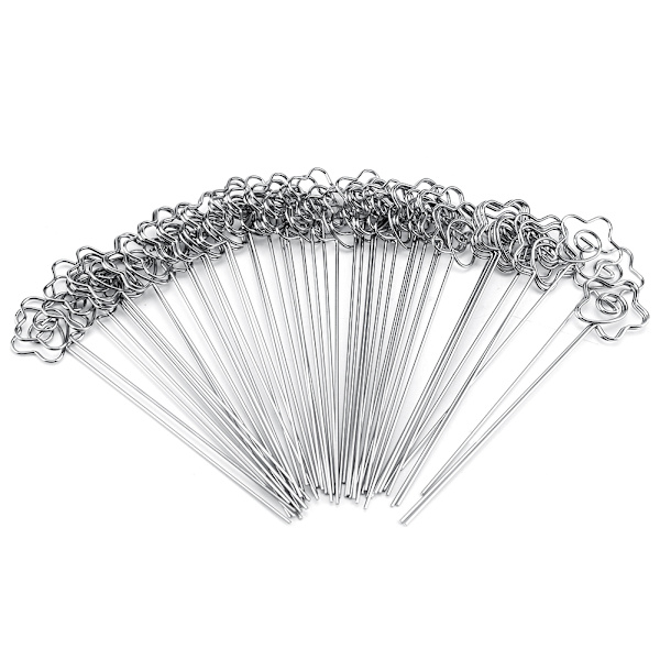 50 st Metalltrådar Fotokort Bild Memo Papper Notera Display Clip Hållare Blomform