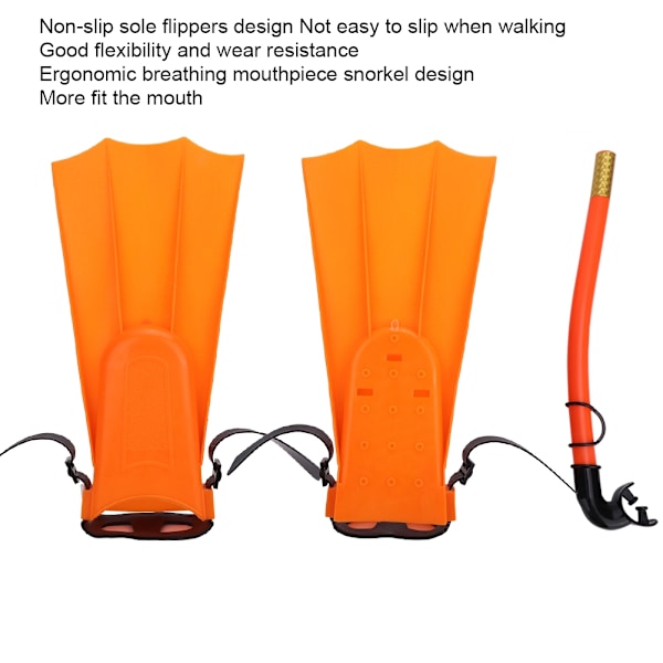 Barn Dykning Snorkling Mask Simglasögon Snorkel Fenor Set Simutrustning Tillbehör(30-35)