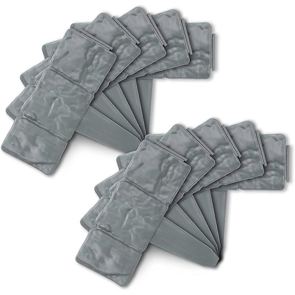 10-pack Stenliknande Kantstöd för Trädgårdsgräsmatta Grå 245cm Rabatter Låssystem Flexibel Kantstaket