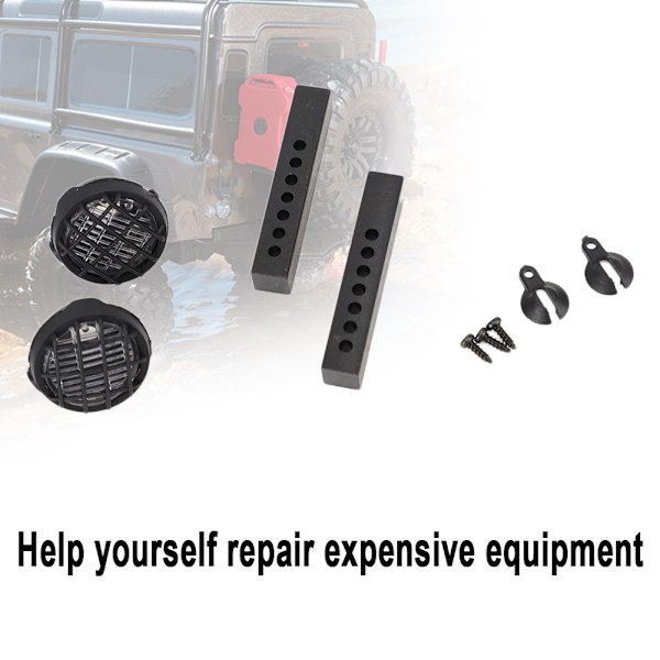 Metallinen etupuskuri Land Rover Defender SCX10 D90 D110 1/10 RC Automalli Lelutarvikkeetmusta