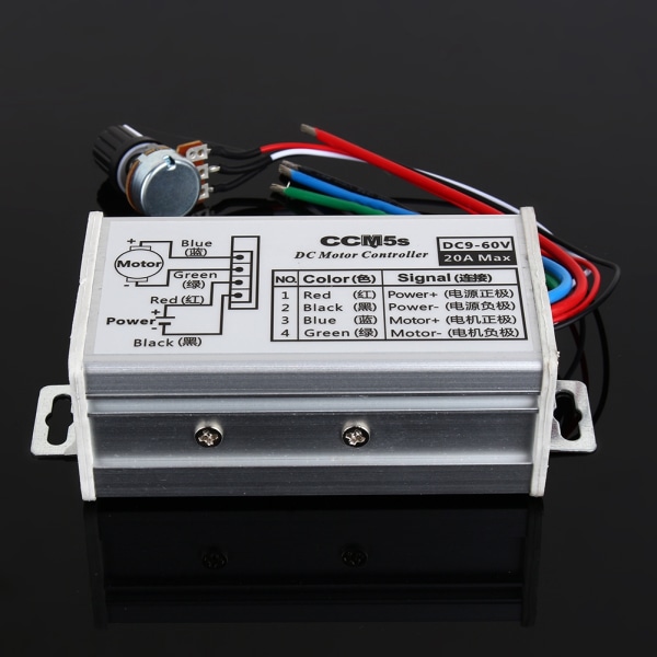 DC 9-60V 20A Motor Speed ​​Controller Regulator Driver PWM høj kvalitet