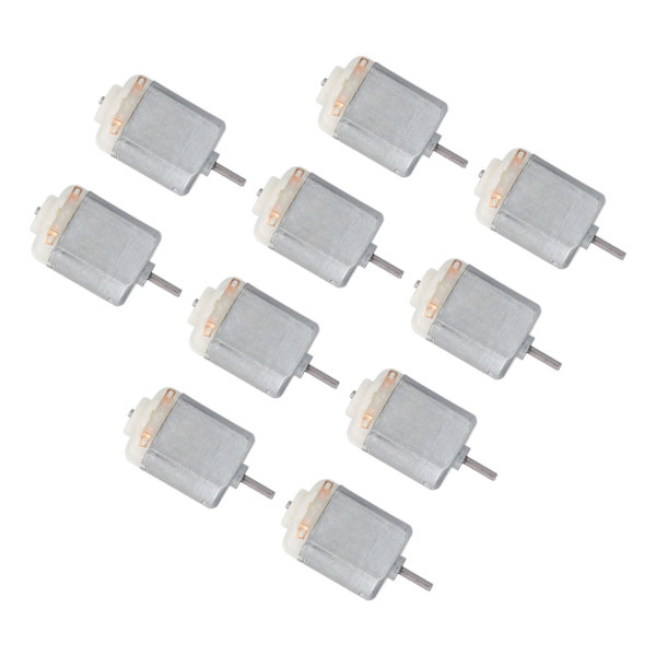 10 stk. Mini elektrisk motor Høj hastighed Lav støj Lille DC motorer til hobby DIY legetøj biler Hvid