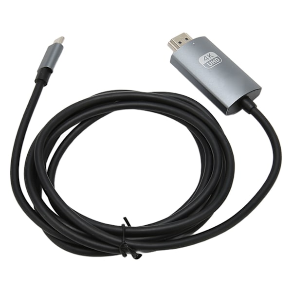 Typ C till HD Multimedia Interface Kabel Stöd 4K 30Hz Plug and Play Typ C till HD Kabel för TV-skärm Svart Grå