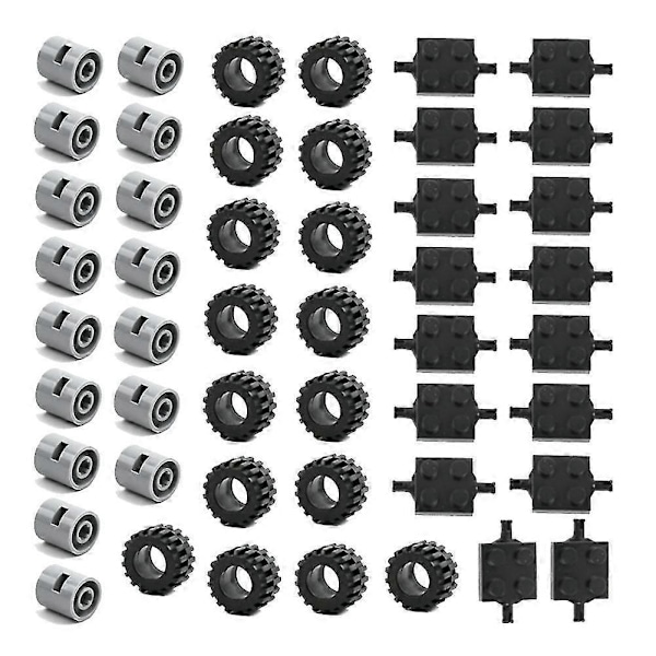 48 kpl Mini Pyörän Akselisarja Palikka-Auton Tarvikkeet Rengasnavat Klassiset Palikat Lasten DIY Lelupalikat
