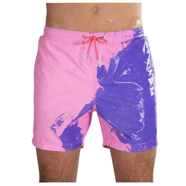 Färgförändrande badshorts - Snabbtorkande badbyxor för vuxna och barn 3XL Rosa