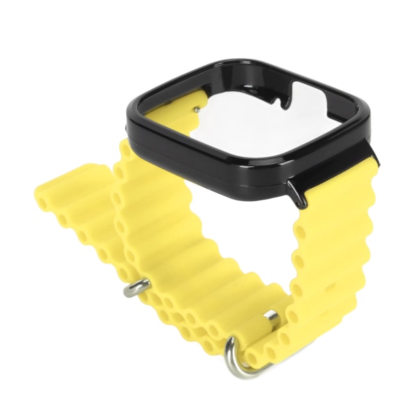 2 i 1 watch för Redmi Watch 3 Silikon Justerbar Smart Watch Armband med case Gul