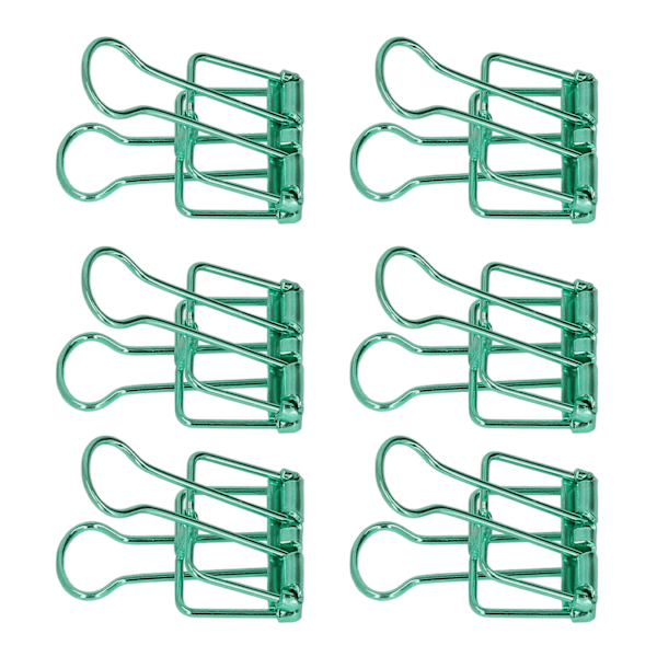 19mm 80 stk. Binder Clips Stærk Klemmekraft Metal Hule Hale Clips Små Binder Clips Papirklemmer Kontorartikler Grøn
