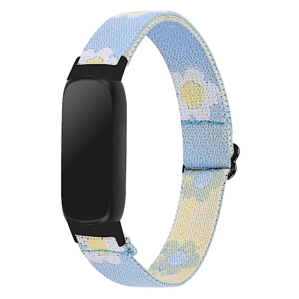 Fitbit Inspire 3 Elastisk Flettet Nylon Solo Loop Sport Watch Band - Svart Blå Solsikke