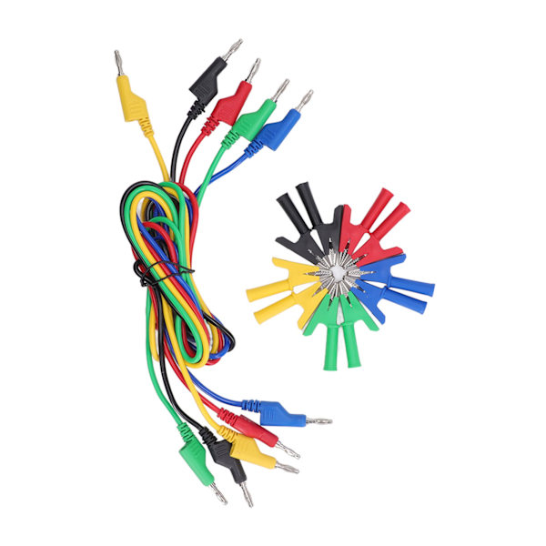 Testledningar Set Bananplugg till krokodilklämma Krets Elektrisk testtrådsats 4mm JT1016