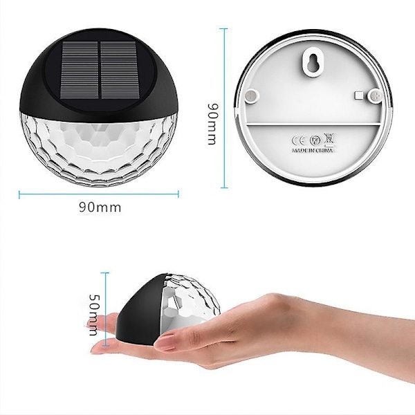 Set med 4 LED Solcellslampor Vägglampa Utomhus Vattentät, Vägg Terrass Trädgård Entrédörr Trappa Gård Uppfart Gångväg