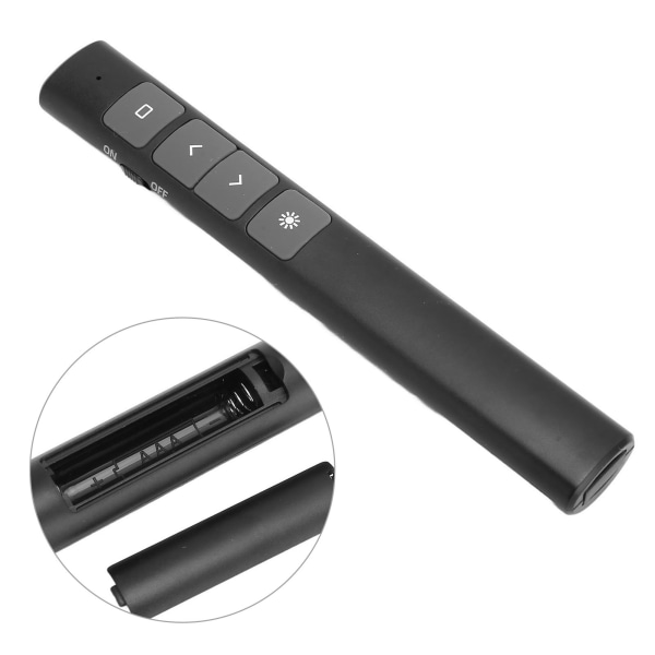 Presentasjon Clicker 2.4G RF-brikke ABS-silikonknapper Bærbar Plug and Play trådløs presentatørfjernkontroll for kontor
