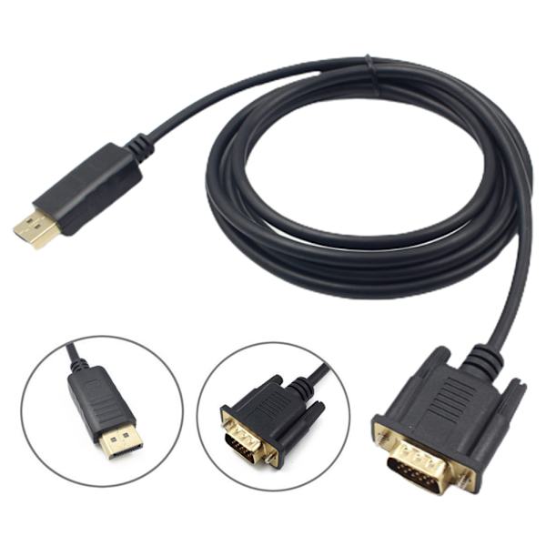 1,8M DP til VGA-kabeladapter Computer Notebook Display Port-stik Forgyldt konverter