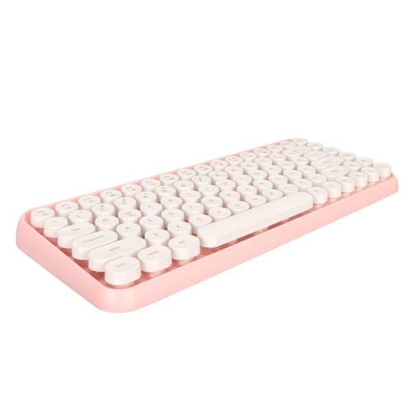 Trådløst Bluetooth-tastatur 84 taster Retro runde tastehætter Tastatur til IOS til OS X til Windows til Android til computer mobiltelefon