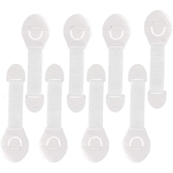 Barnsäkerhetsspärrar - 10-pack, enkla att applicera lås med justerbar rem - Säkra ditt hem!