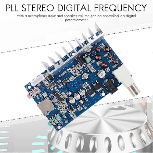 Monterad 0.5W-7W FM Sändare Radiostation PLL Stereo Digital Frekvens + LCD Digital Display A