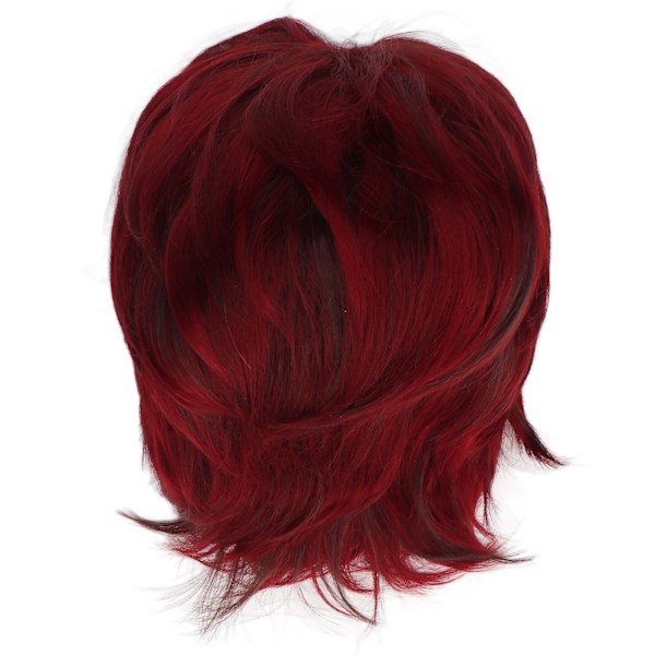 Fashion Short Wig Fluffy Thick Soft Adjustable Synthetic Women Short Curl Hair for Cosplay Red