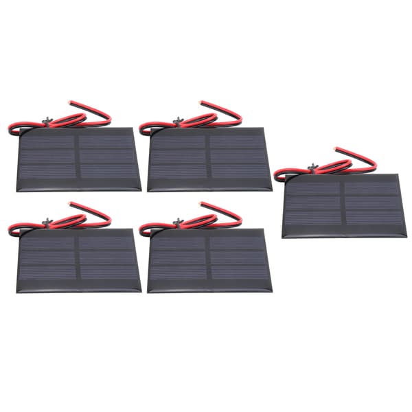 5 st mini solpanel battericellskortmodul med 30 cm tråd 60 x 80 x 3 mm DC 0,65W 1,5V