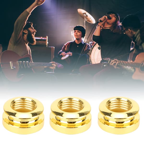 3 stk. Elektrisk Guitar End Pin Socket Guld Messing Endepin Musikinstrument Tilbehør