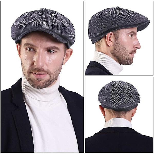 Herr Flat Cap, Flat Cap Baker Boy Hatt Flat Cap Justerbar Storlek