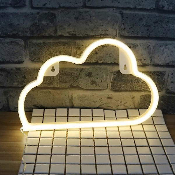 LED Neon Moln Skylt Ljus Dekor, Väggdekor för Jul, Födelsedagsfest, Barnrum, Vardagsrum, Bröllopsfest Dekoration (Varmvit)