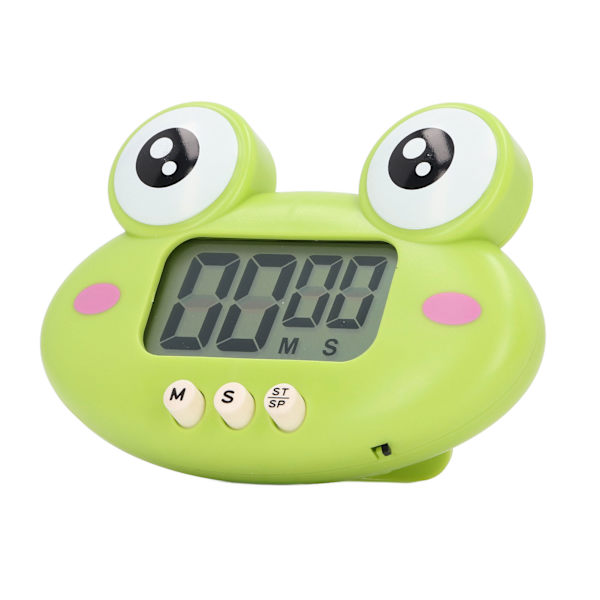 Tegneserie Digital Timer ABS Bærbar Letvægts Nem at Bruge Sød Tegneserie Timer til Køkken Madlavning Grøn Frø
