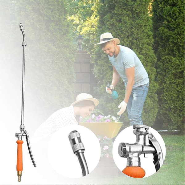 Sprøjtestav til 1/4' eller 3/8' slange justerbar universal sprøjtestav til have med 2 slangeklemmer One Set