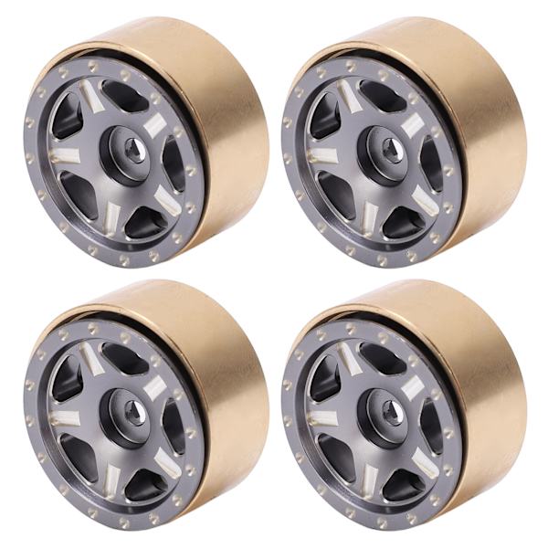 4 kpl RC Bead Lock -napoja alumiiniseoksesta messinki RC-ajoneuvon renkaiden napoja Axial SCX24 1/24 titaanin väri