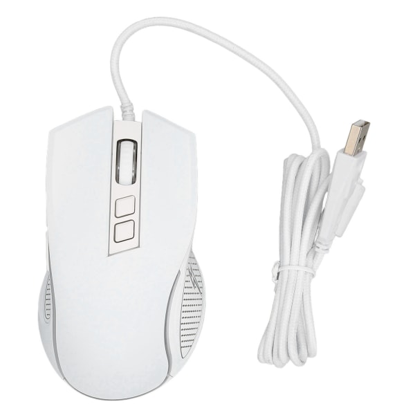 Gaming Mouse USB2.0 4 Justerbar DPI RGB Baggrundsbelyst Ergonomisk Design Optisk Sensor Laptop Mus til Gaming Office Home Hvid