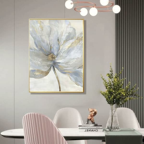 – Set med 3 skandinaviska blommiga tryck, 30x40 cm – Ramlös linnelärft – Elegant dekoration för vardagsrum och sovrum