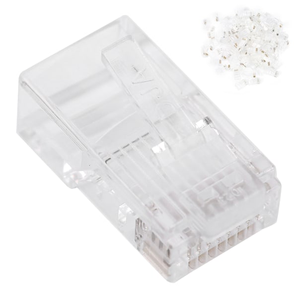 100 stk RJ45 Cat5E modulære uskjermede gullbelagte nettverkskabelkontakter for spilldatamaskiner Ruter
