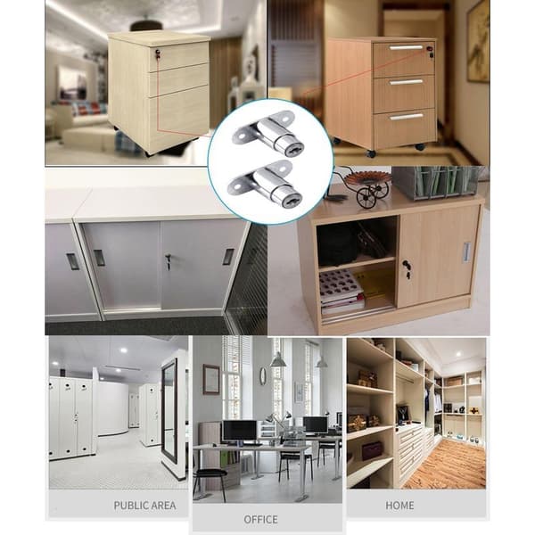 Cylinderlås til skydedøre – Rustfrit stål – Stempellåsning – 2 nøgler inkluderet – Nem installation