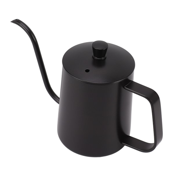 Liten kaffekanna i rostfritt stål för manuell hällning, exakt kontroll av kaffekannan med gåshals för droppkaffe, svart, 350 ml