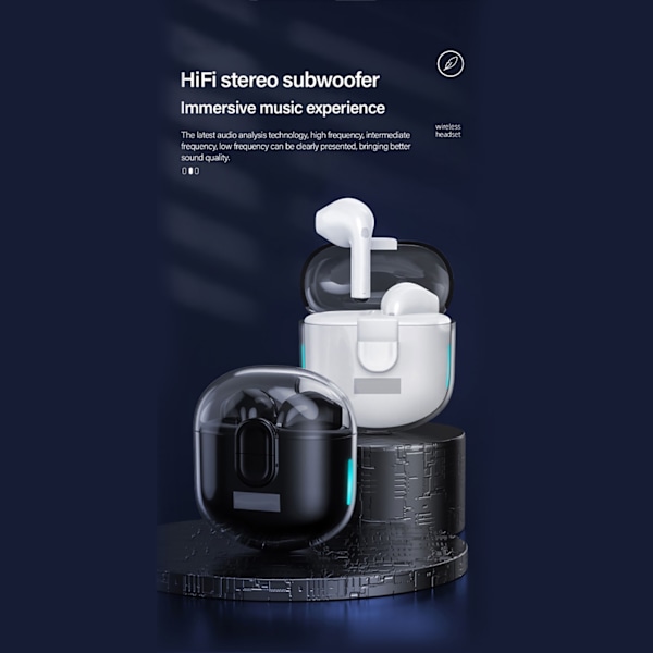 LP12 Langattomat Bluetooth 5.0 -kuulokkeet Kosketusohjaus Stereo -kuulokkeet Vedenpitävät Melunvaimennuskuulokkeet Sisäänrakennettu Mikrofoni