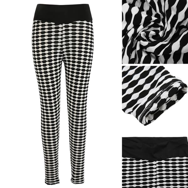 Yogabyxor Butt Lifting Elastiska Högmidjade Damleggings Svart och Vit för TräningM