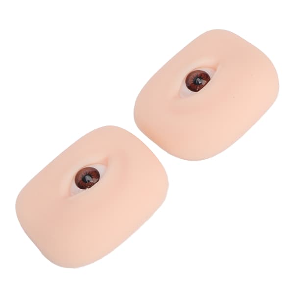 1 par blød silikone øjenmodel fleksibel 5D til øvelse af piercing, sutur, makeup, undervisningsinstruktioner, brun øjeæble