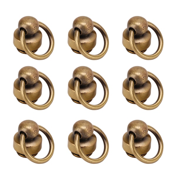200 set mässingsnitar plånbok kulnitar 9 mm hög hållbarhet koppar dragring nit DIY mobiltelefon skal handväska brons