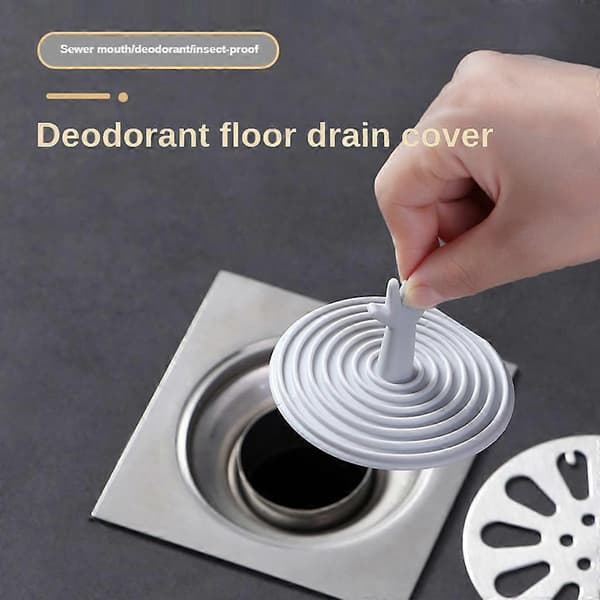 Silicone Drain Plug Bathroom Floor Drain Cover Sink Deodorant Insect-proof Sealing Plug Universal Round Protector Light Gray Light Grey