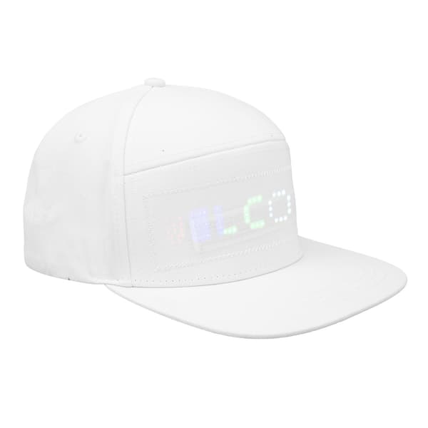 LED-caps Programmerbar Bluetooth APP-kontroll Redigerbar Fargerik LED-hatt for utendørs konsert karneval hvit