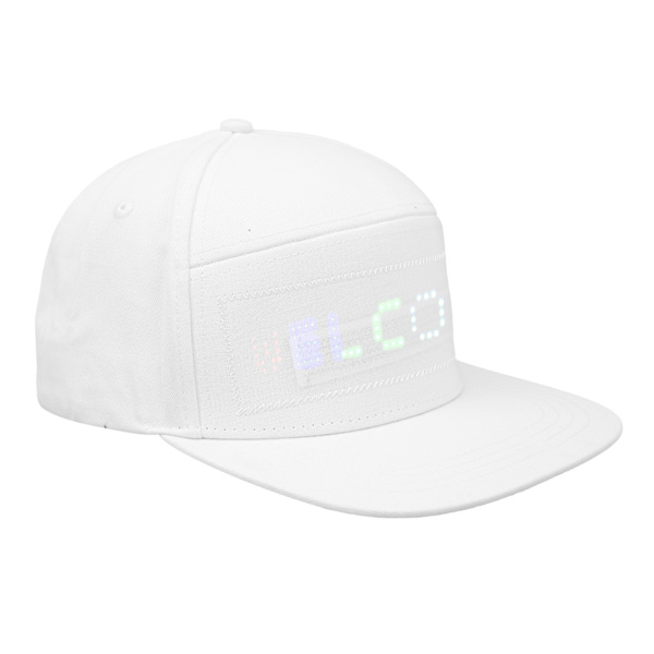 LED-kasket programmerbar Bluetooth APP-styring redigerbar farverig LED-hat til udendørs koncert karneval hvid