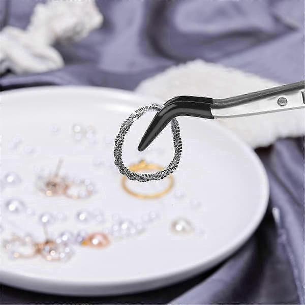 2 stk. pincetter med gummispidser, pincetter i rustfrit stål, lige flade og buede 2025
