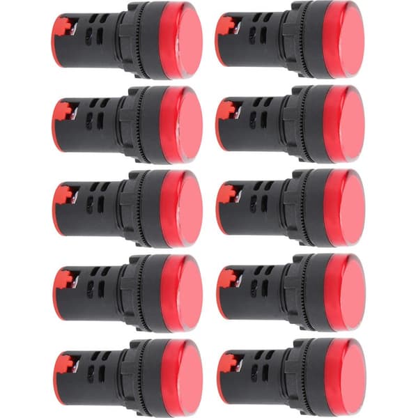 10 STK AD16-22DS Høj Lysstyrke Rød LED Indikatorlampe til AC/DC24V Signalering