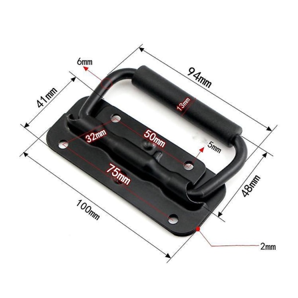 Svart fällbart case med 2 handtag (100 mm)