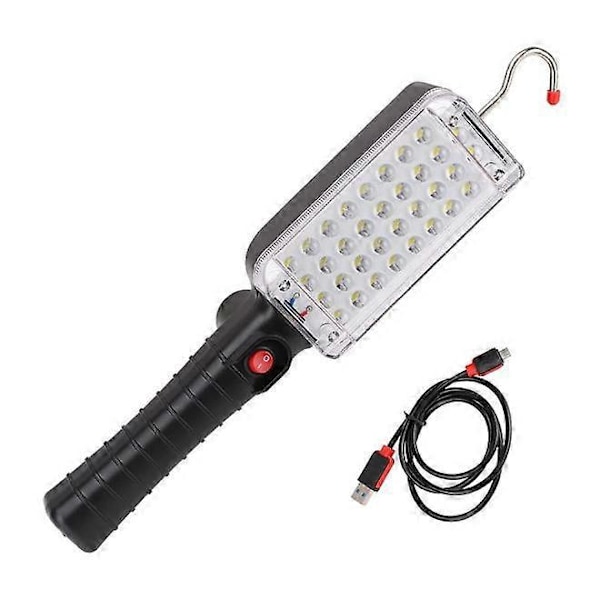 USB-uppladdningsbar 34 LED arbetslampa, superljus magnetisk inspektionslampa med krok för bilreparation, camping