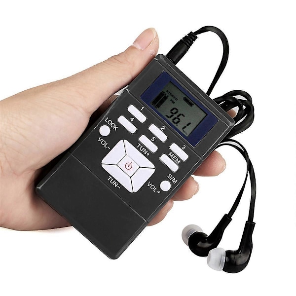 Digitaalinen FM-radio Mini Kaiutin Kannettava Vastaanotin Näyttö valkoinen