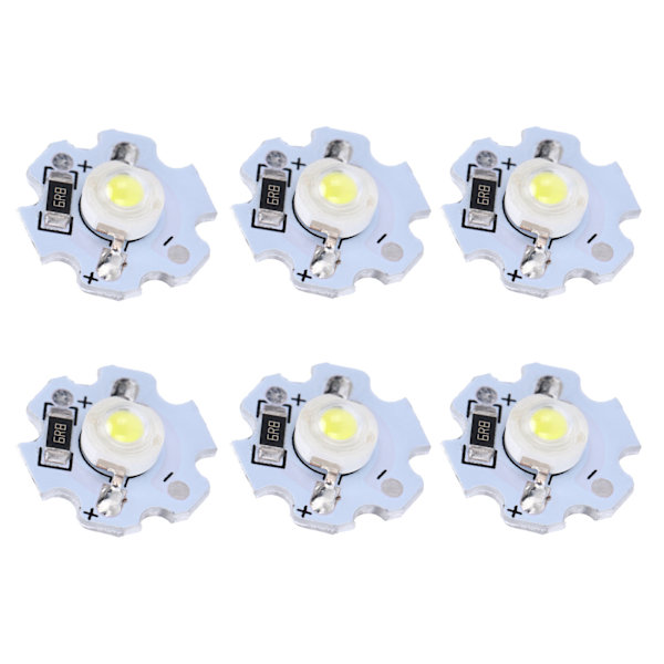 25st 5V LED-chips 200LM 1W High Power LED-lampa pärlor för gör-det-själv-belysningsarmaturerKallvit 10000K