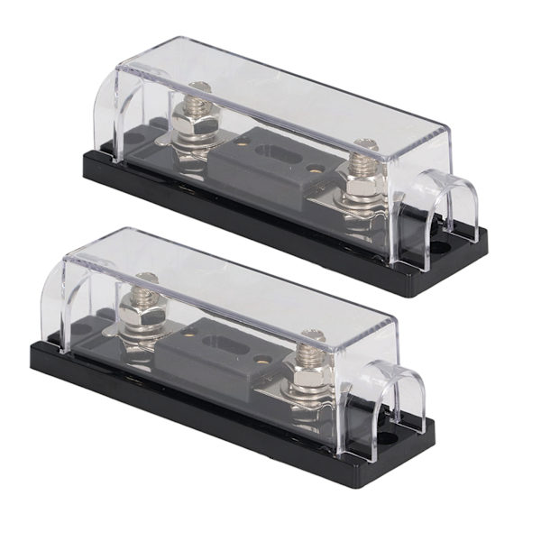 2PCS 200A 48V Säkringshållare med 4PCS Terminaler 4 PCS Krympslangar för Bil Ljud Lastbil RV Båt