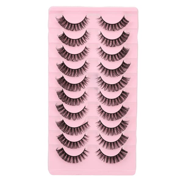 10 par lösögonfransar Set DD Curl Wispy Fluffy Återanvändbara 3D Multi Layer Fake Ögonfransar för Smink Cosplay Typ 2