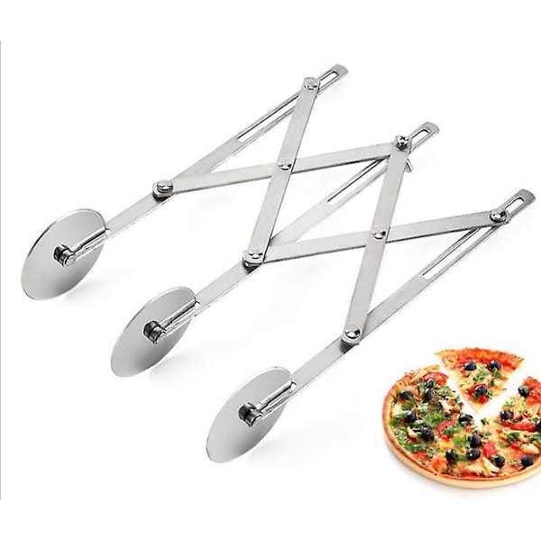 Stainless Steel 3 Wheel Pizza Cutter - Perfect for Baking Noodles, Ravioli, Pizza, Brownies, and Cookies