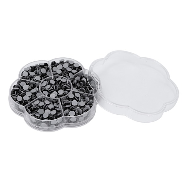1000 stk. skinnende, transparente dekorative rhinestones til neglekunst til piger og kvinder JM201 sort